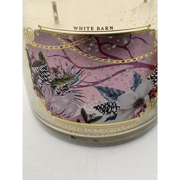 SUGARED POMEGRANATE 3 WICK 14.5 OZ SCENTED CANDLE BATH & BODY WORKS WHITE BARN - Picture 5 of 5